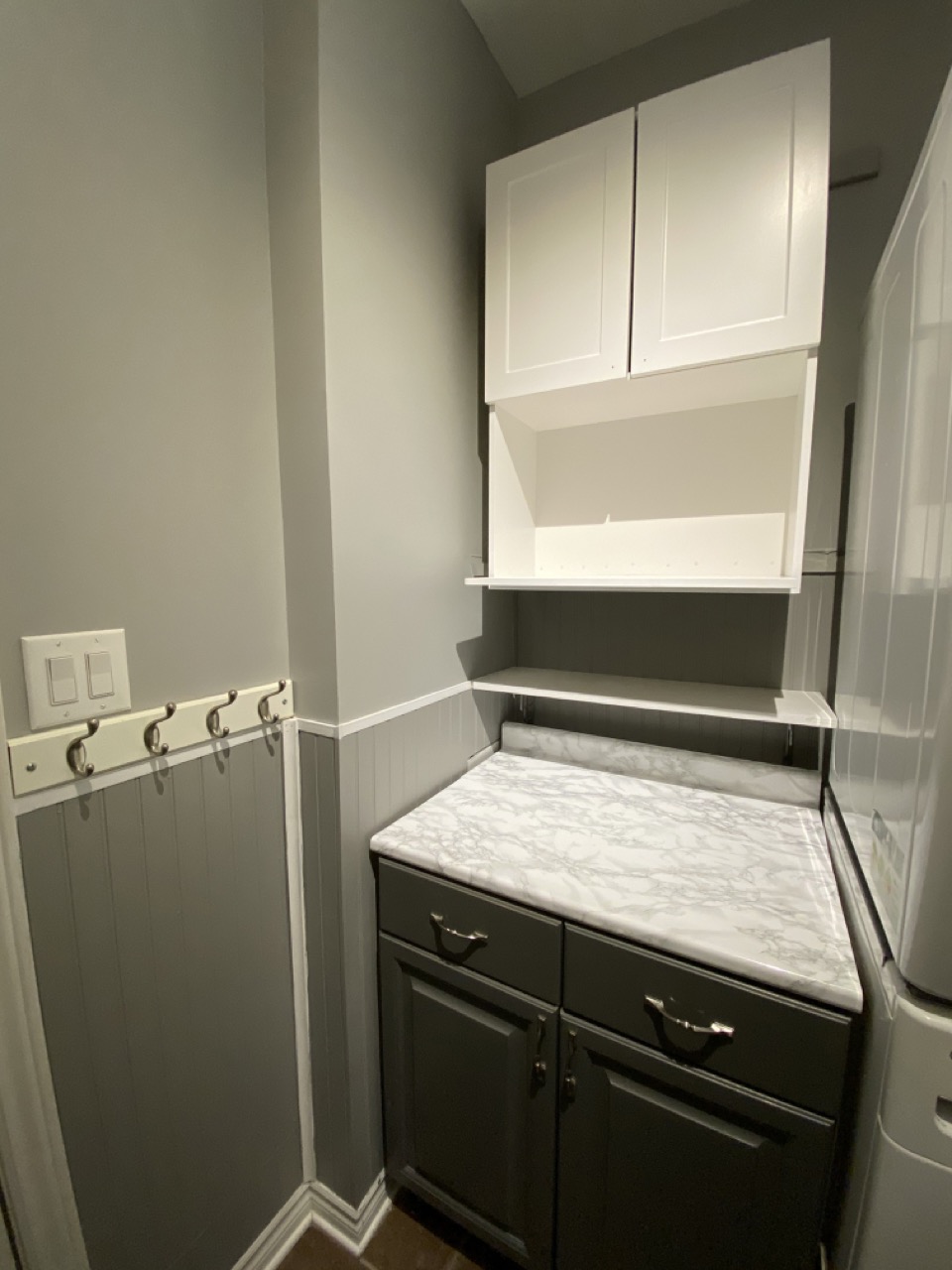 image of cabinet installation in laundry room