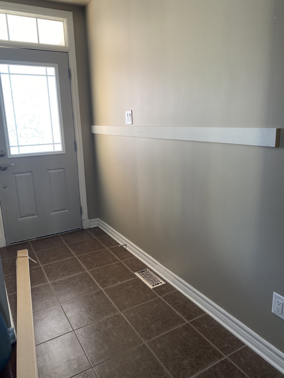 image of board and batten wall construction begining