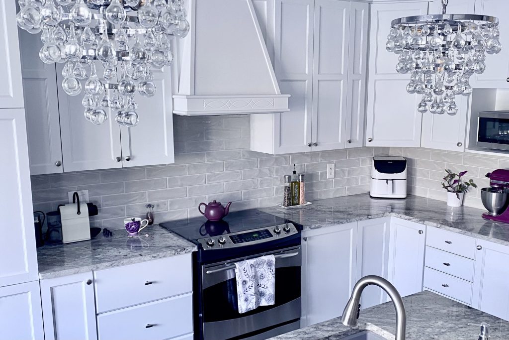 image of kitchen cupboards painted white 