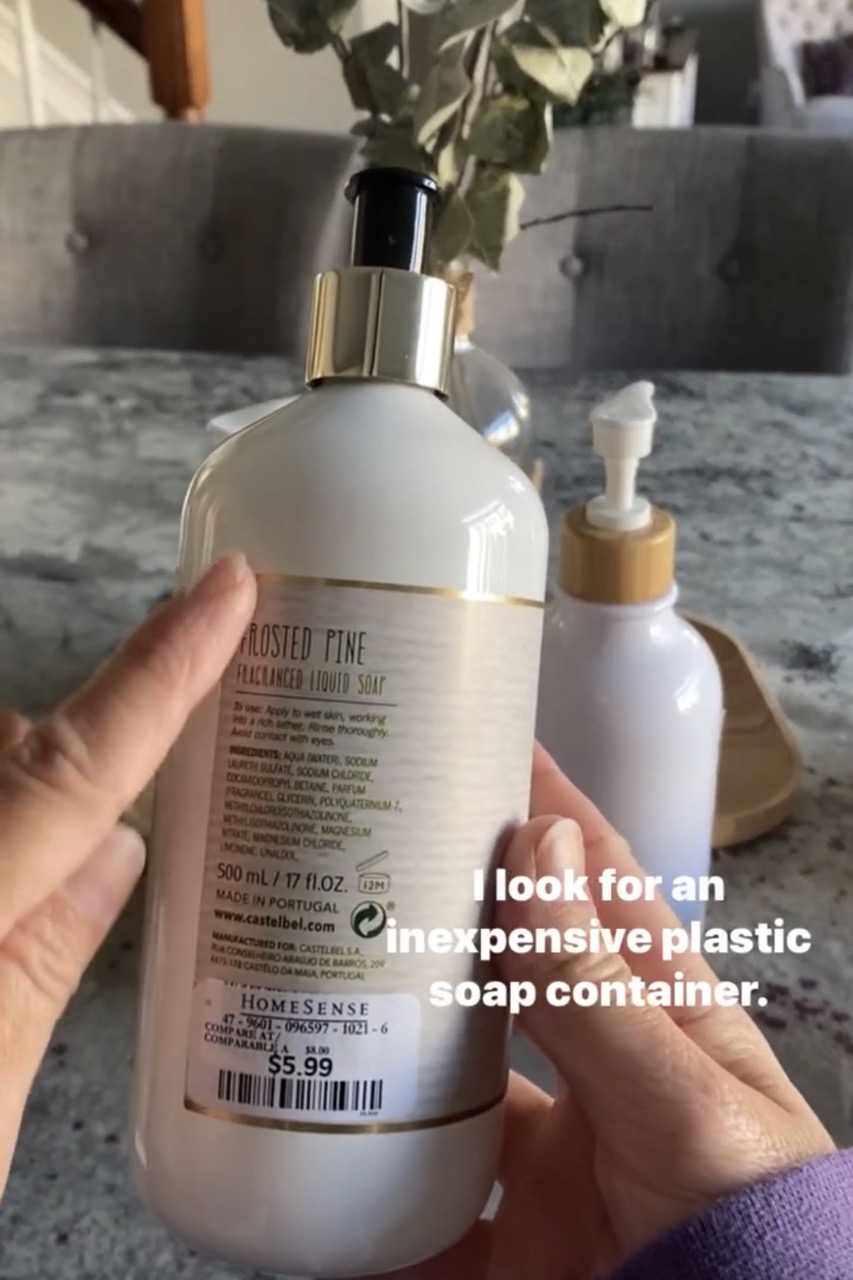 closeup image of soap bottle from homesense $6