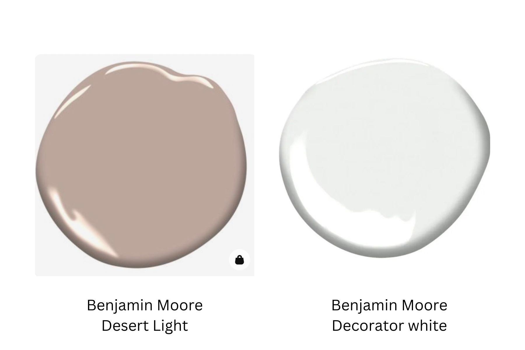 image of benjamin moore paint colours desert light and decorator white