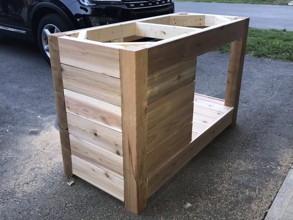 image of left side of diy outdoor kitchen 